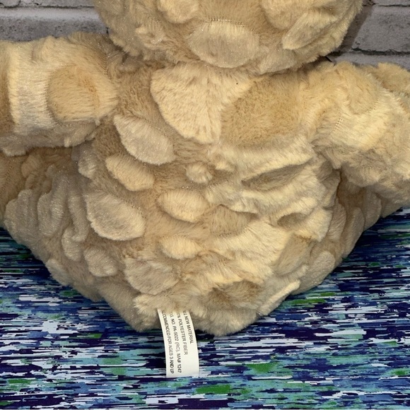 Goffa Waffle Fur Tan Teddy Bear Plush Sitting 10 in Brown Bow Stuffed Animal - Picture 6 of 13